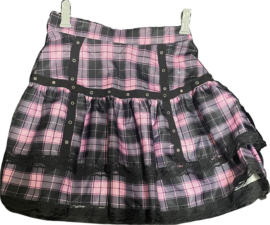 일본 빈티지 체크무늬 치마 상품이미지1