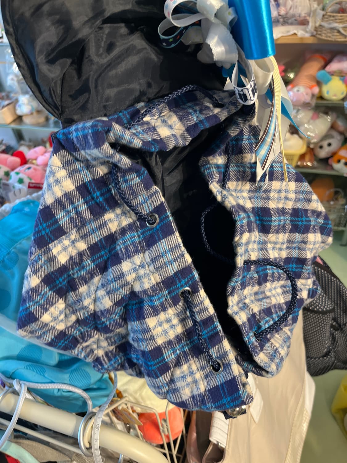 오일릴리 블루 체크 백팩🌀 상품이미지8