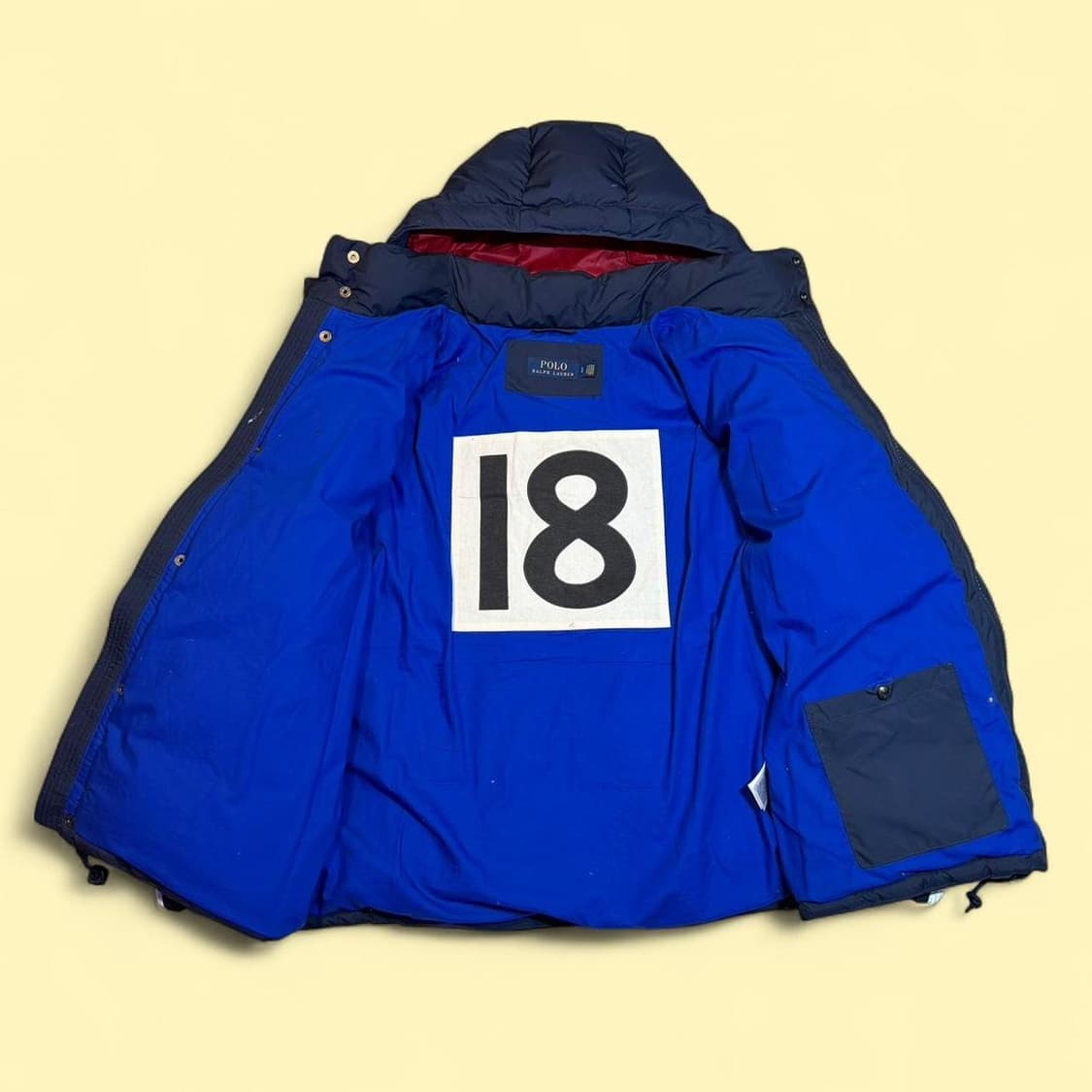 10s 폴로 랄프로렌 빅포니 넘버18 다운 패딩 자켓 네이비/화이트 상품이미지3