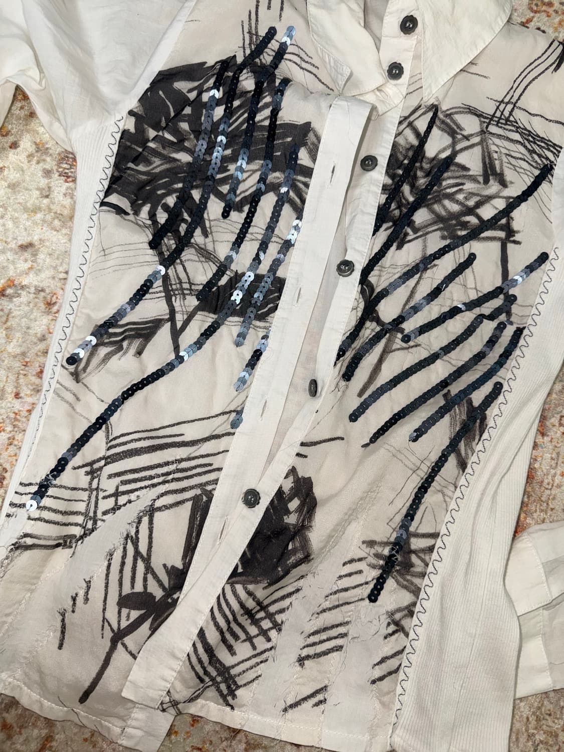 빈티지 자수 디테일 블라우스 상품이미지3