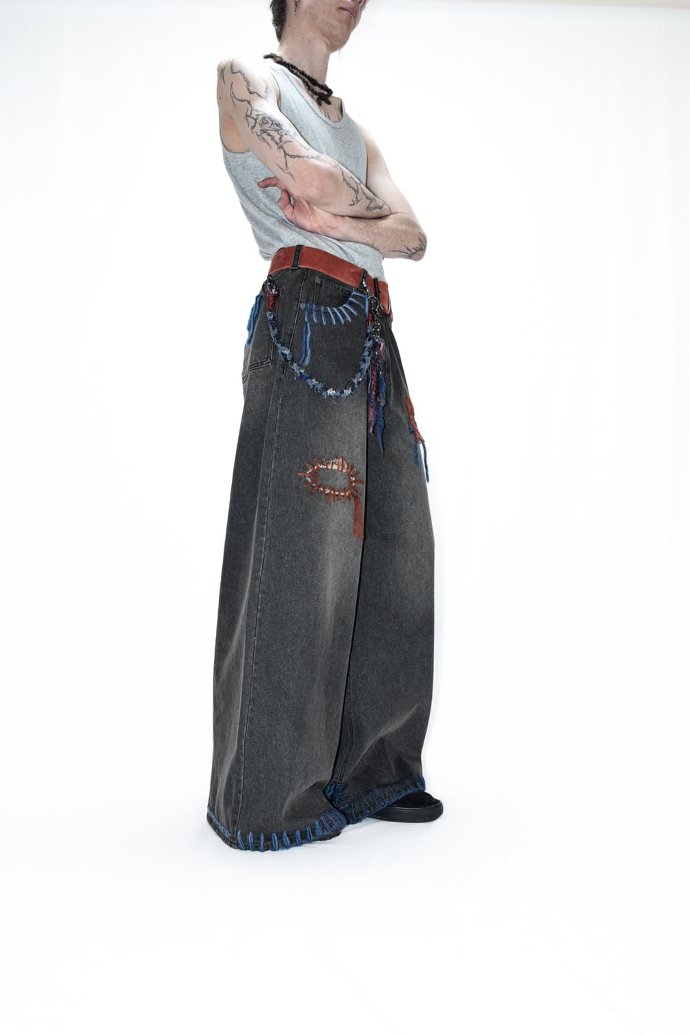 TΣist Hand Stitch Denim Baggy Pants 상품이미지6