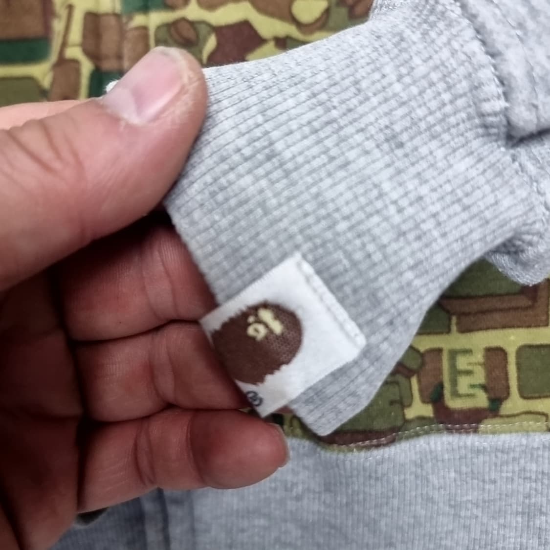 베이프 샤크 브릭 카모 후드집업 회색(m) 상품이미지3