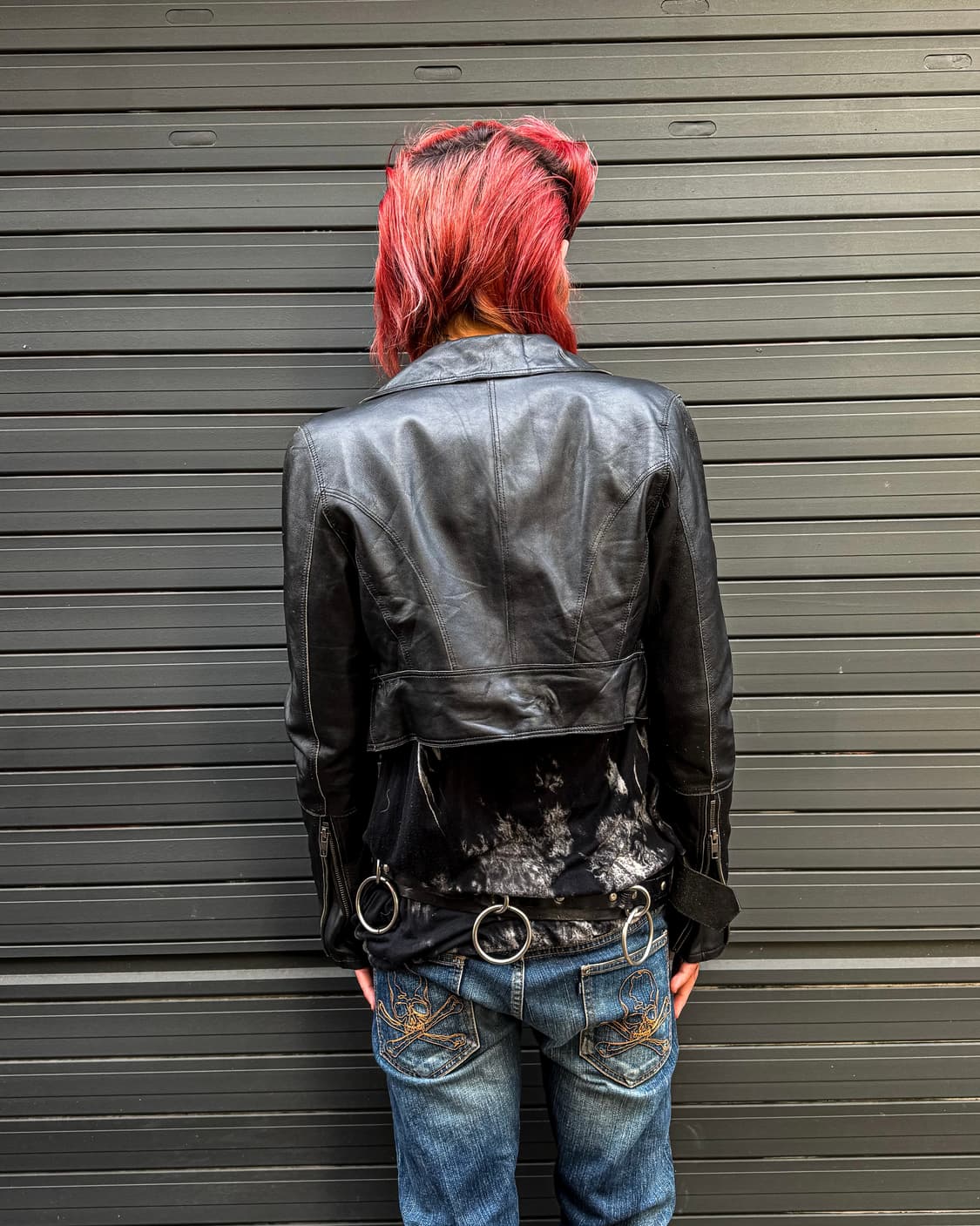 Crop Leather Rider Jacket 상품이미지5