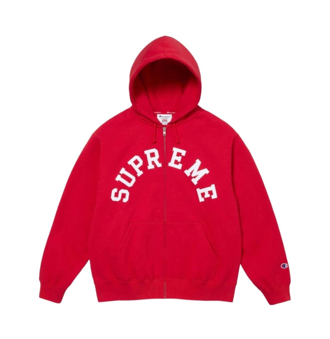24SS 슈프림 챔피온 집업 후드 스웨트셔츠 레드 XL 새제품 판매 상품이미지1