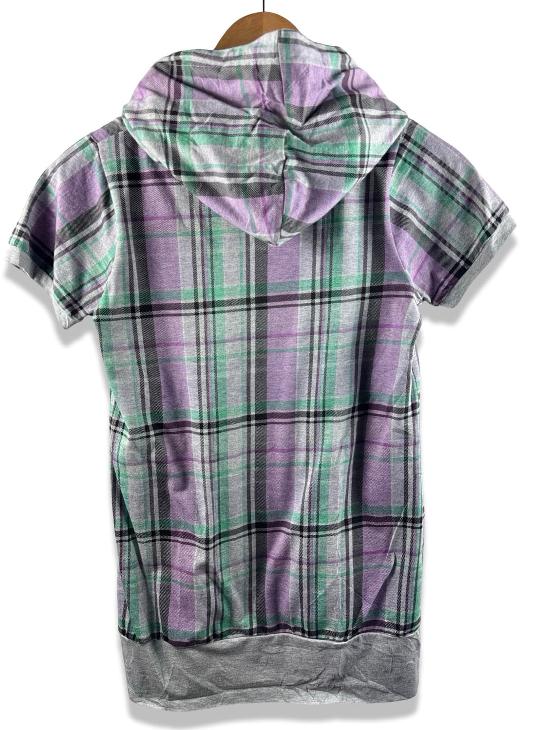 JPN Y2K 체크 레터링 반팔 후디2151 상품이미지2