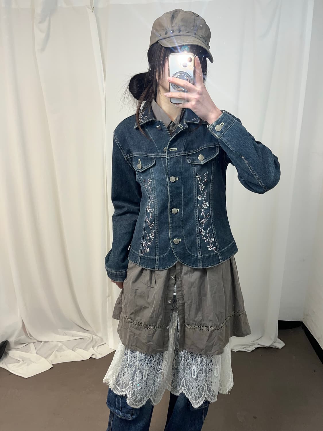 핀터레스트 무드 큐빅 페어리 데님 자켓 상품이미지6