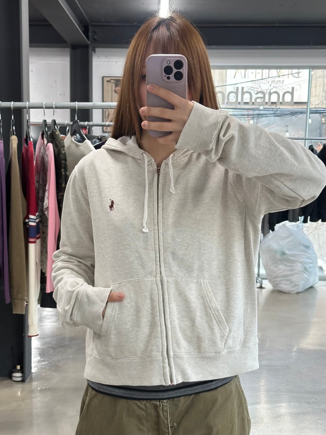 폴로랄프로렌 오트밀 후드집업 상품이미지1