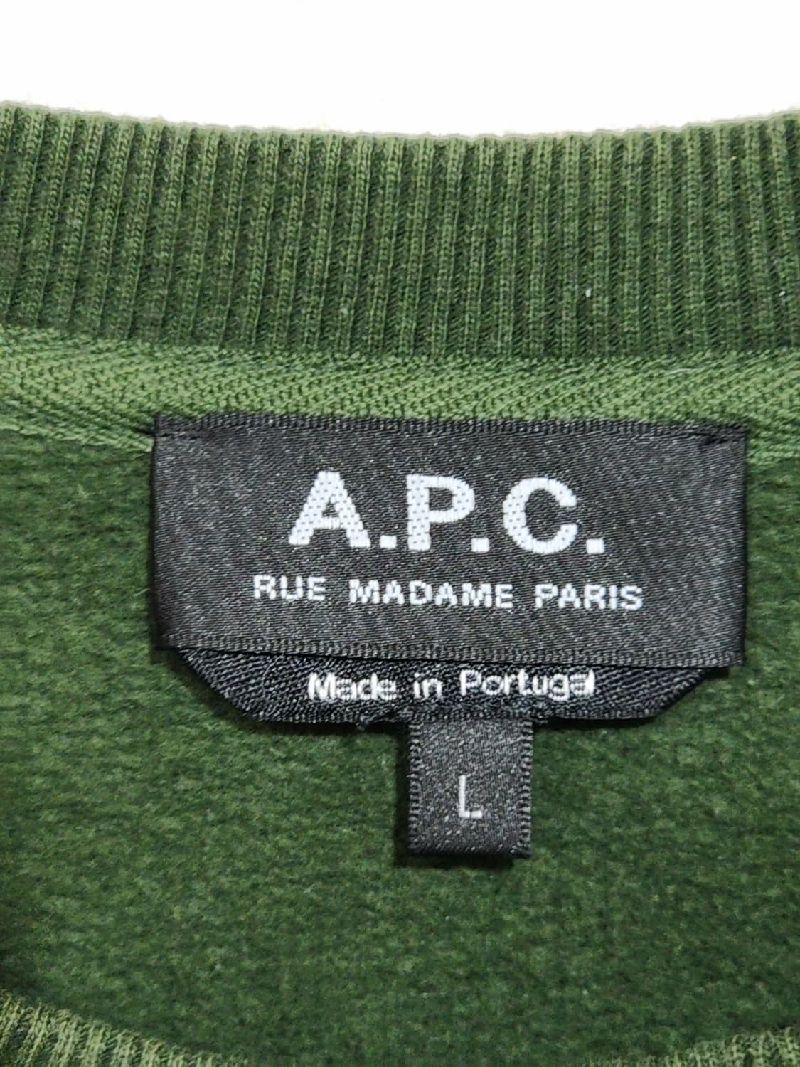 (L) 아페세 기모 맨투맨 무지 APC 스웨트 티셔츠  상품이미지3