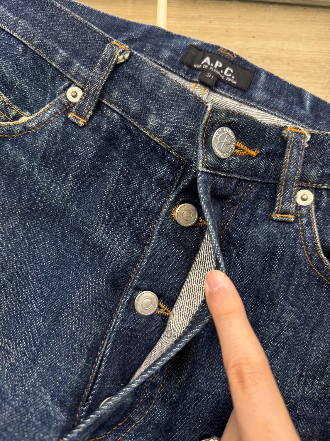 아페쎄 센터 심 데님 팬츠 상품이미지7