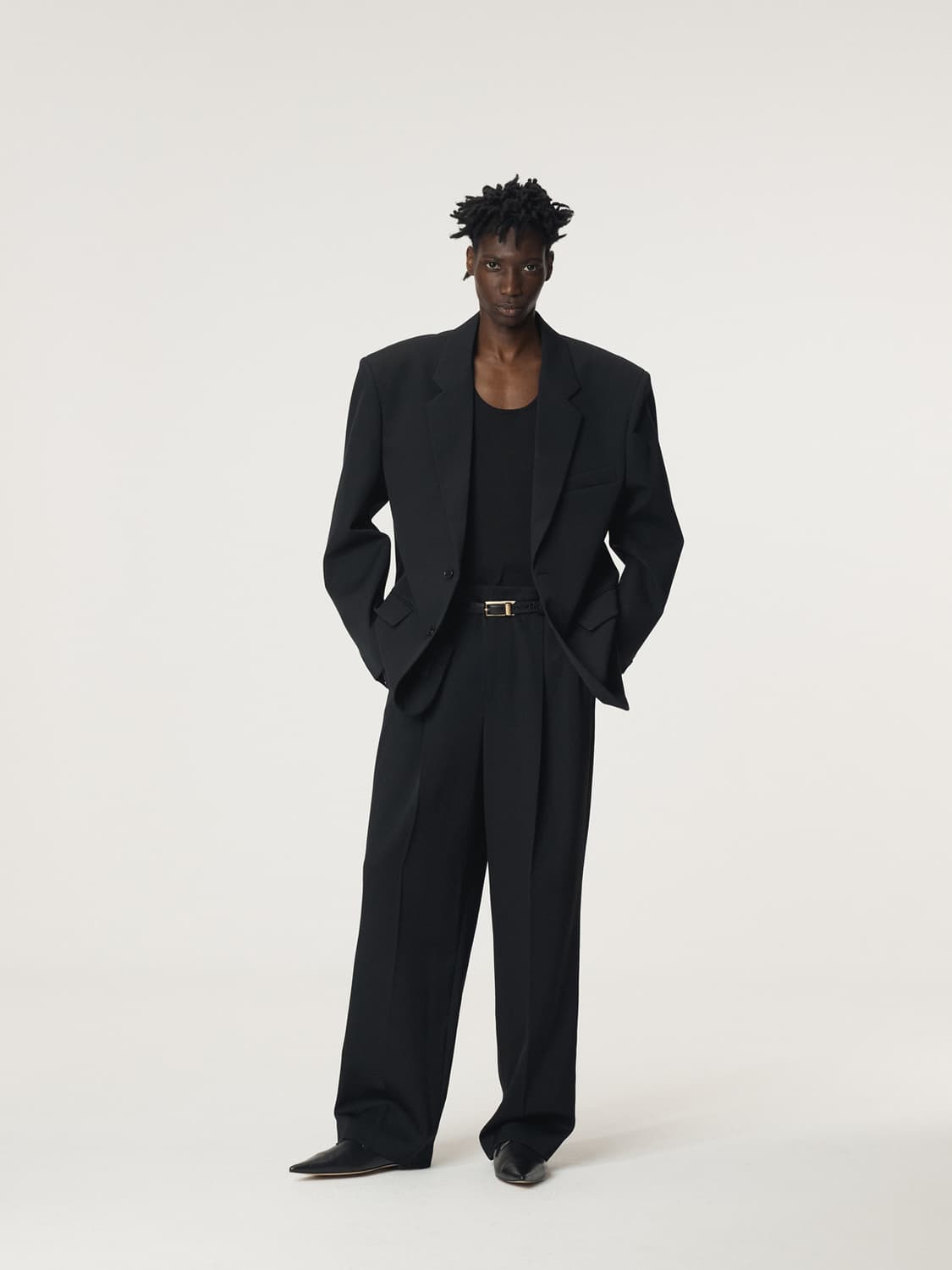 렉토 25FW 스트럭쳐 울 블렌드 싱글 자켓 블랙 상품이미지4