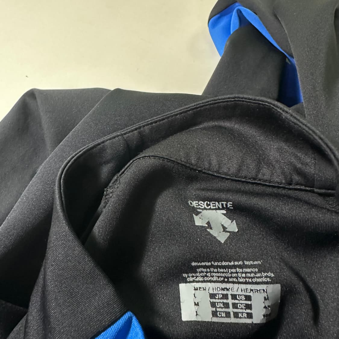 M 95-100 데상트 블루블랙 배색 나그랑 팀코리아 트랙탑 집업져지 상품이미지5