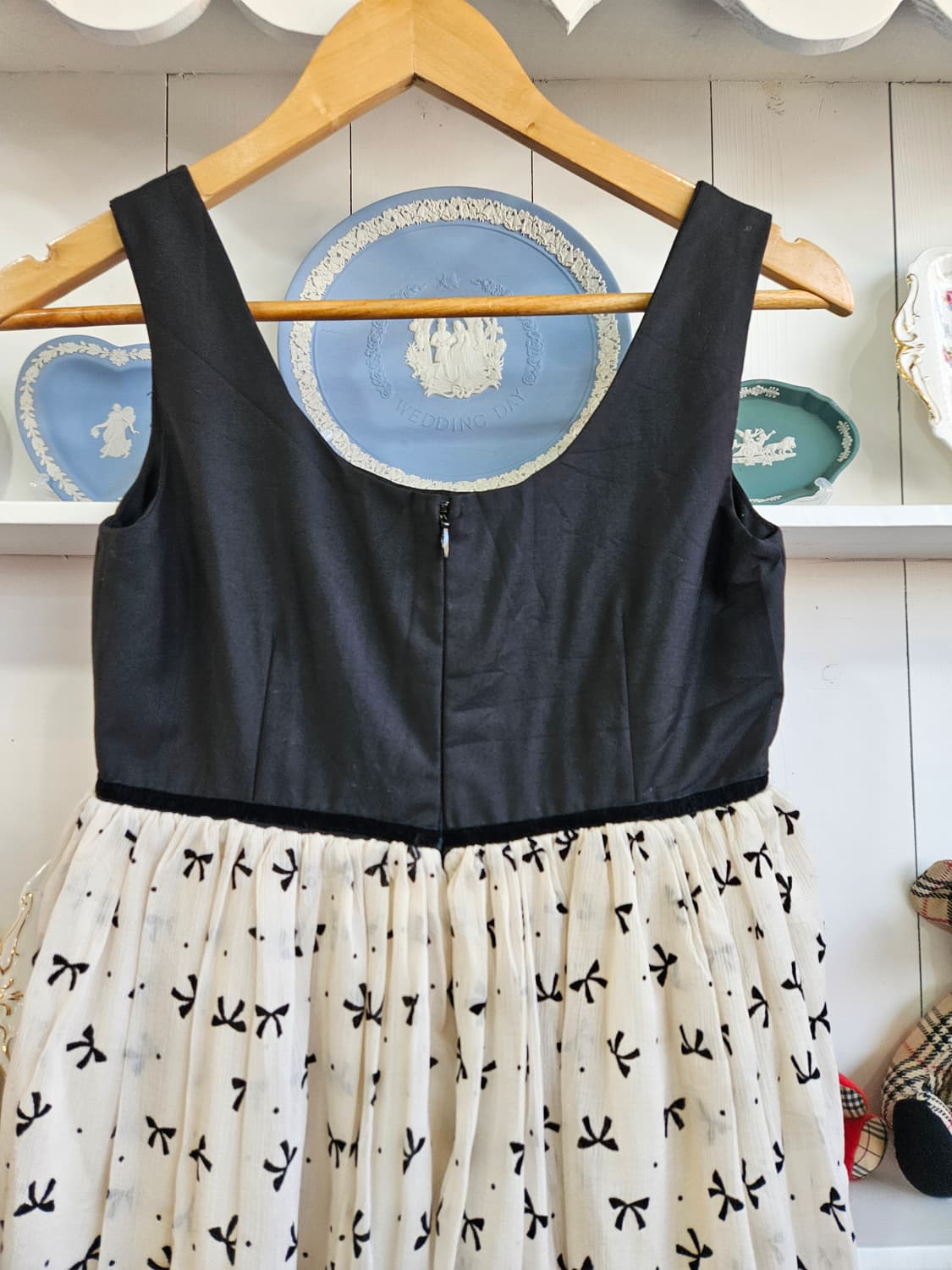 리본 쉬폰 배색 원피스 상품이미지8