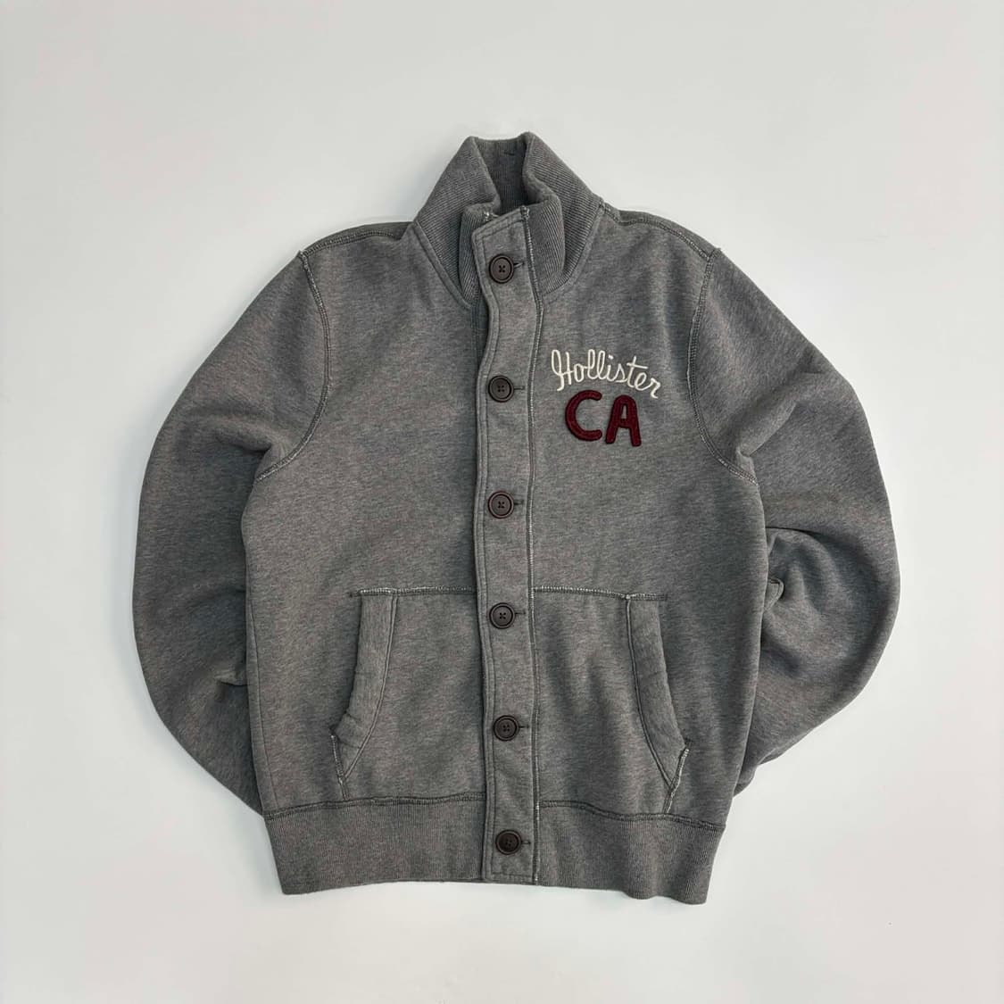 홀리스터 y2k 그레이 버튼 스냅 스웨트셔츠 자켓 희귀져지(L) 상품이미지2