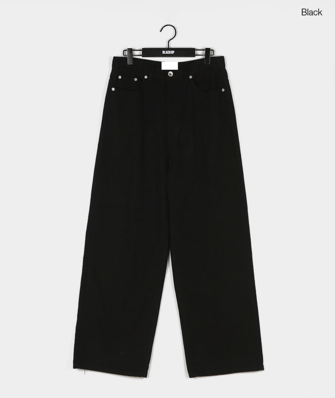 BLACKUP 미런 와이드 코튼 팬츠 black 사이즈 s 상품이미지1