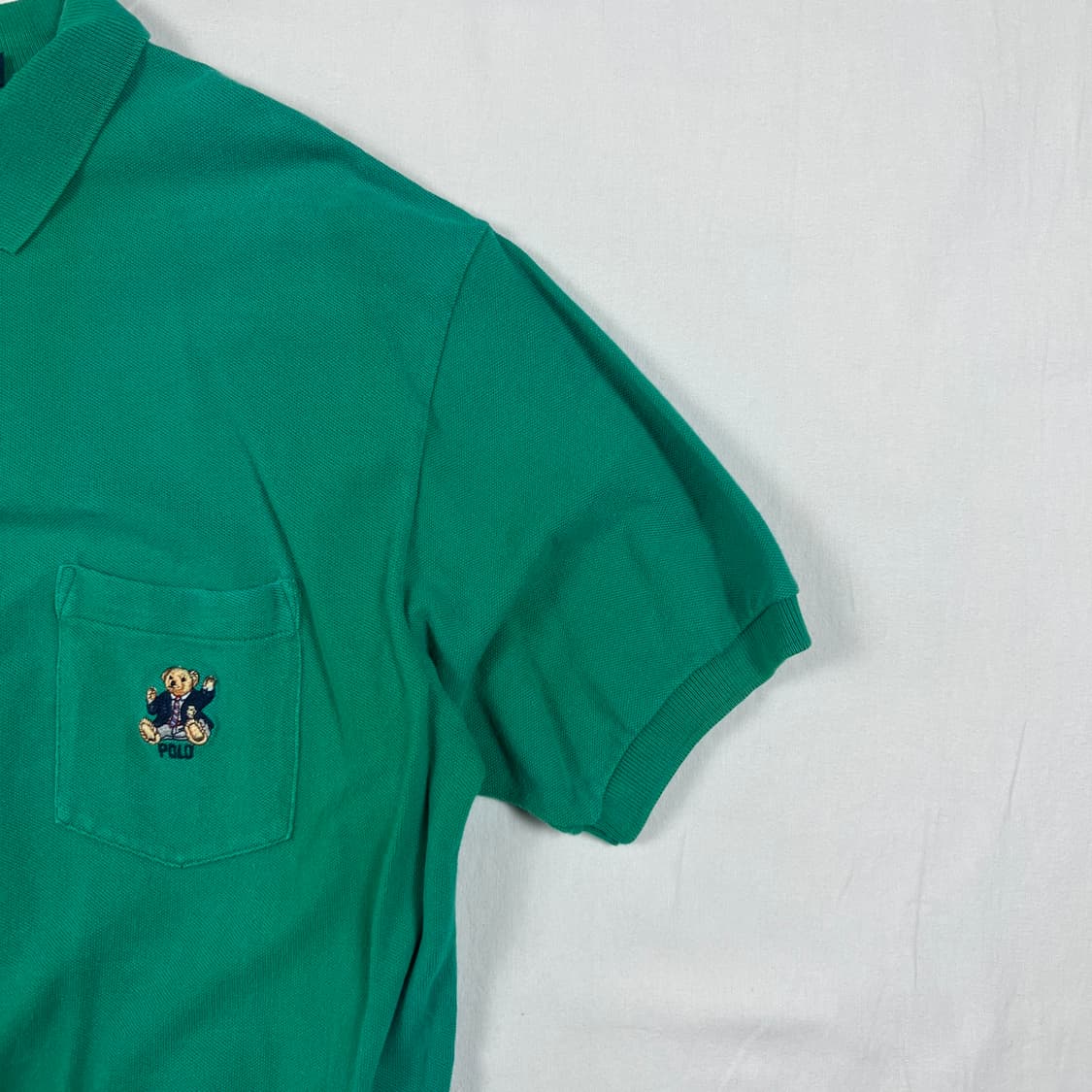 90‘s 폴로랄프로렌 싯다운 베어 반팔 피케셔츠 상품이미지4