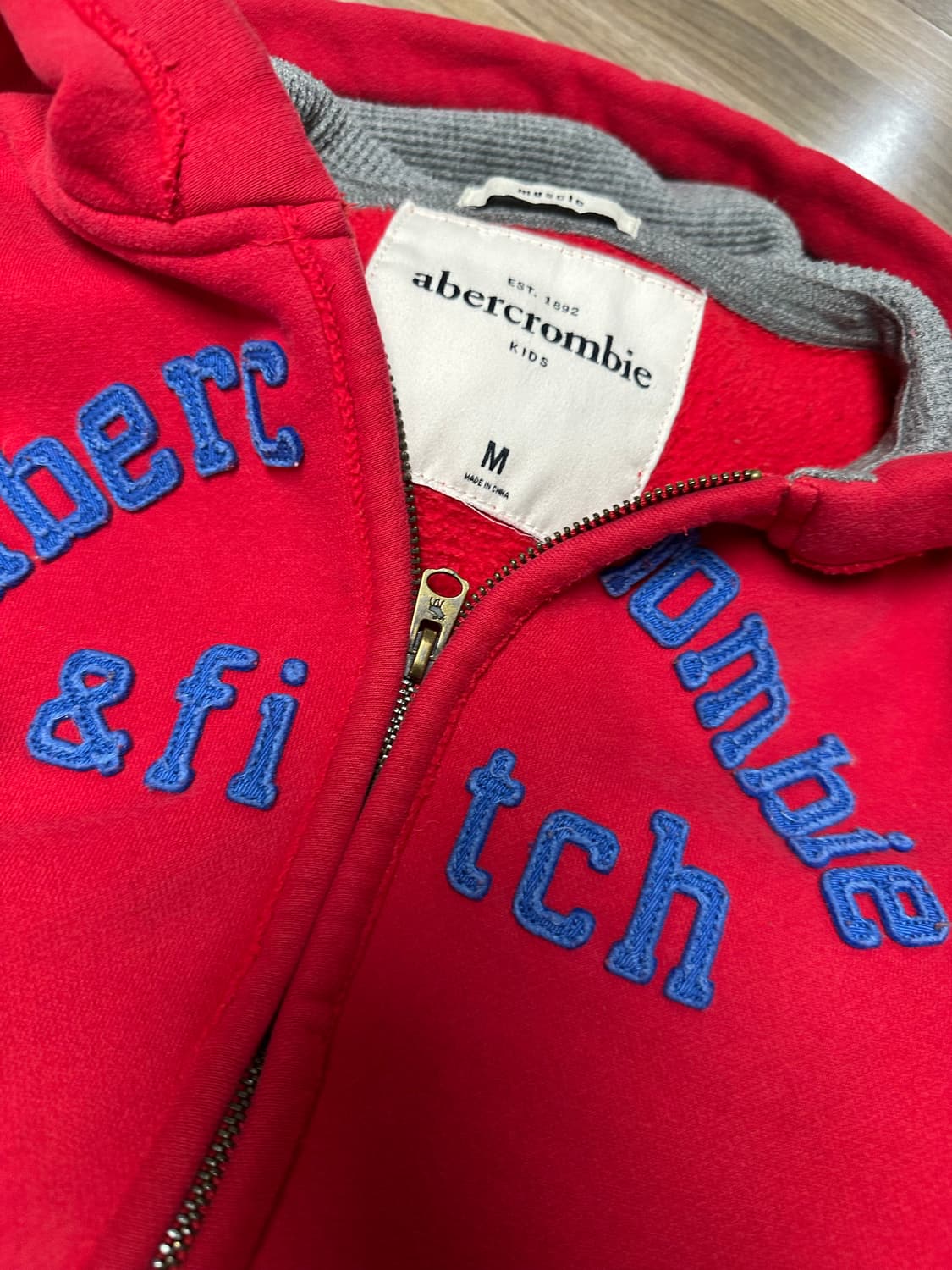아베크롬비 후드집업,레드 상품이미지5