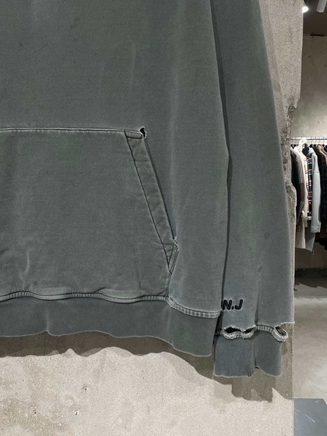 준지 가먼트 다잉 디스트레스 오버 후디 상품이미지5