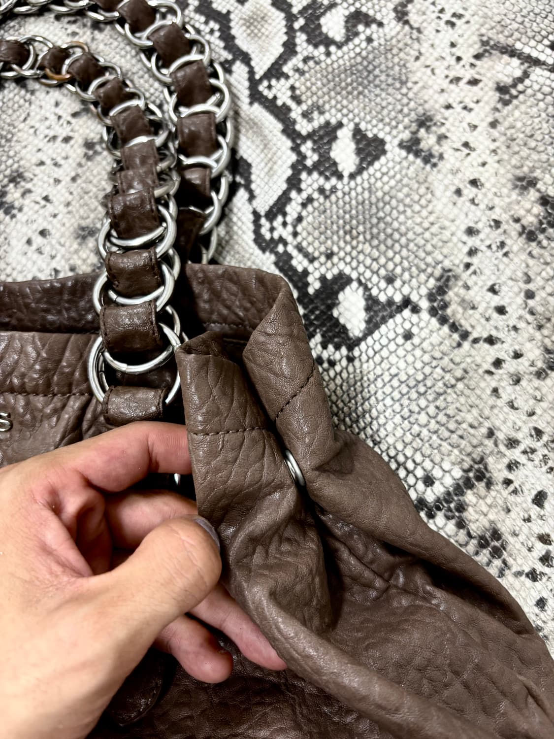 “Armani Jeans” Brown Leather Chain Bag 상품이미지6