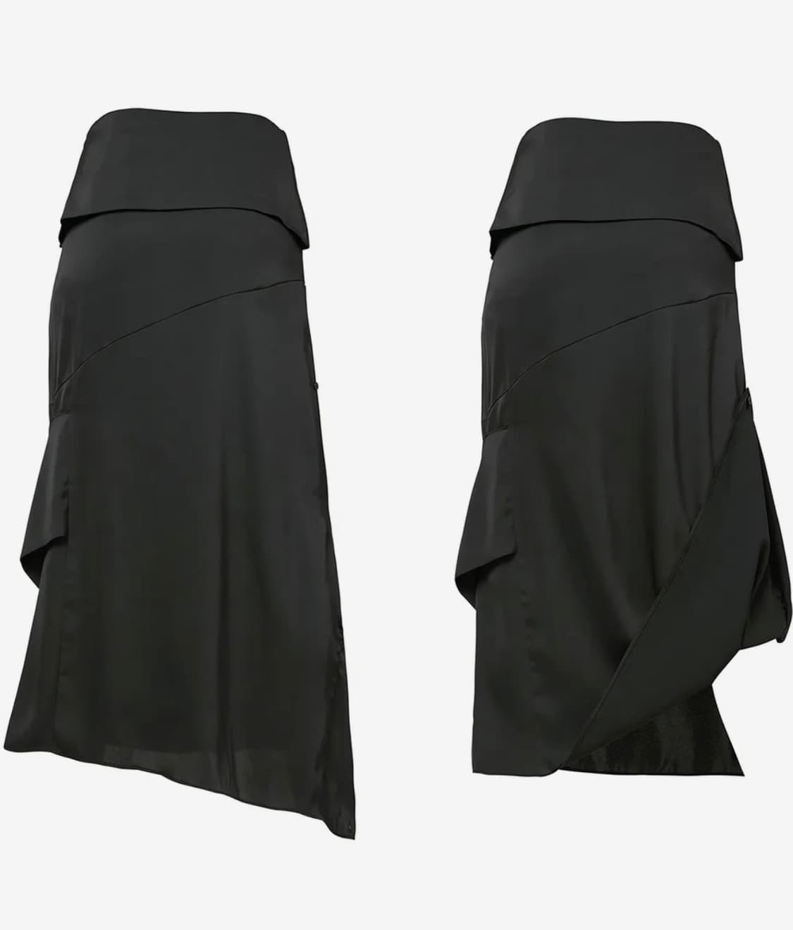 플레어업 드레이프 레이어드 맥시 롱스커트 블랙2웨이프릴언발트임검정치마미디 상품이미지7