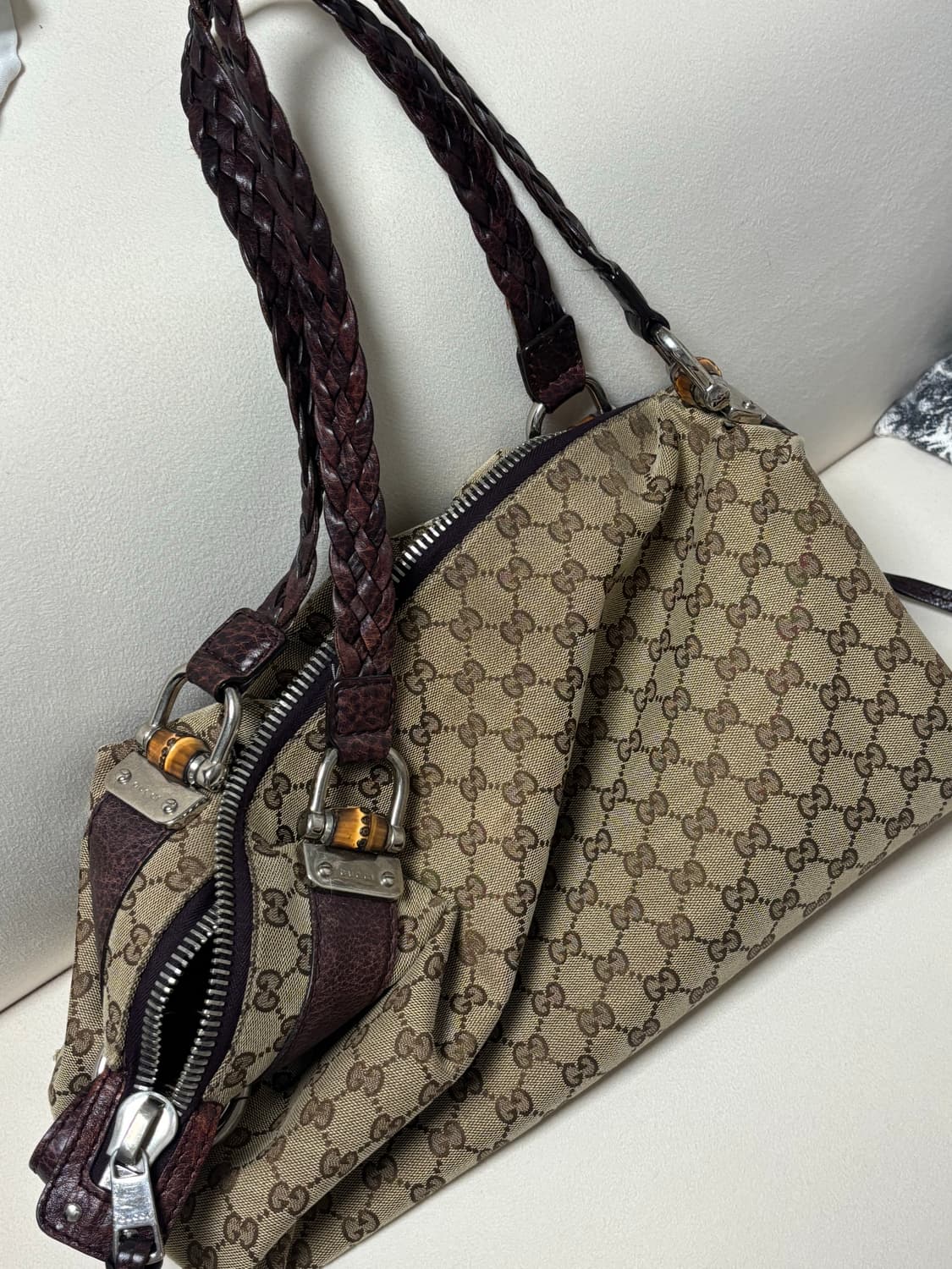 [pre-loved] Gucci bamboo bar tote 상품이미지1