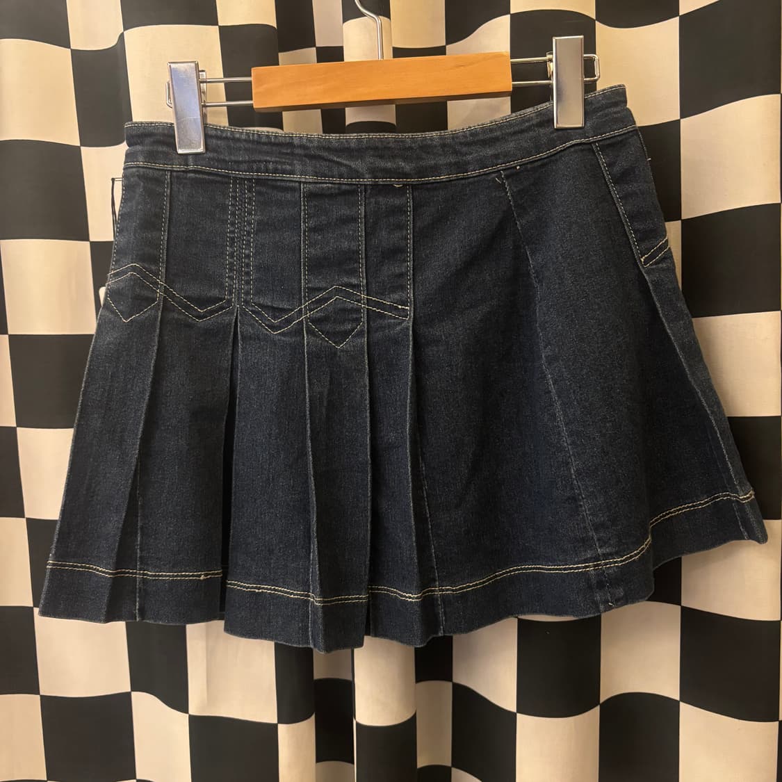 버튼 플리츠 데님 스커트 상품이미지2