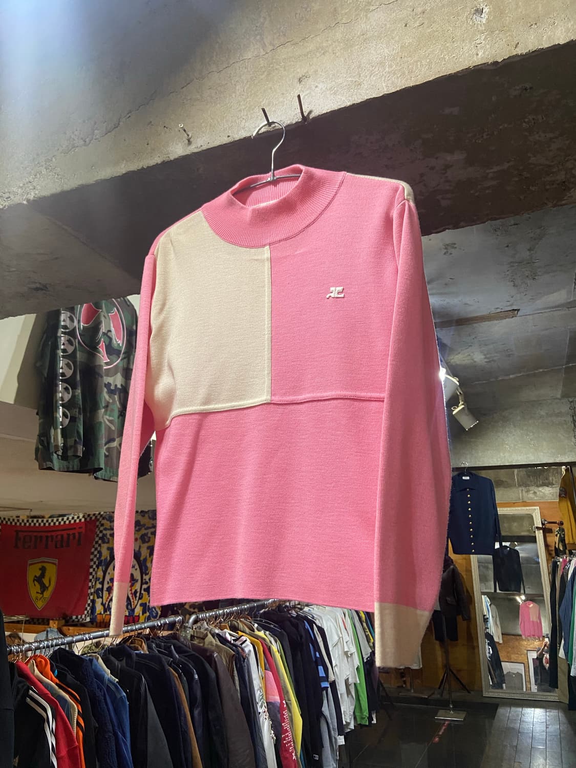 80s courreges 꾸레쥬 빈티지 컬러 블럭 니트웨어 상품이미지2