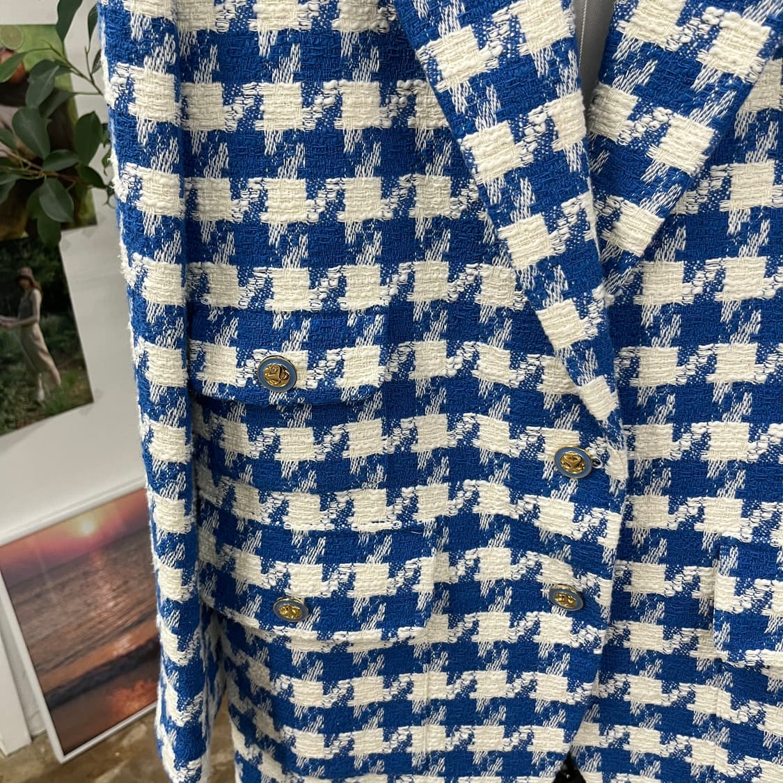 산드로 우먼 하운드투스 트위드 자켓 38 상품이미지4