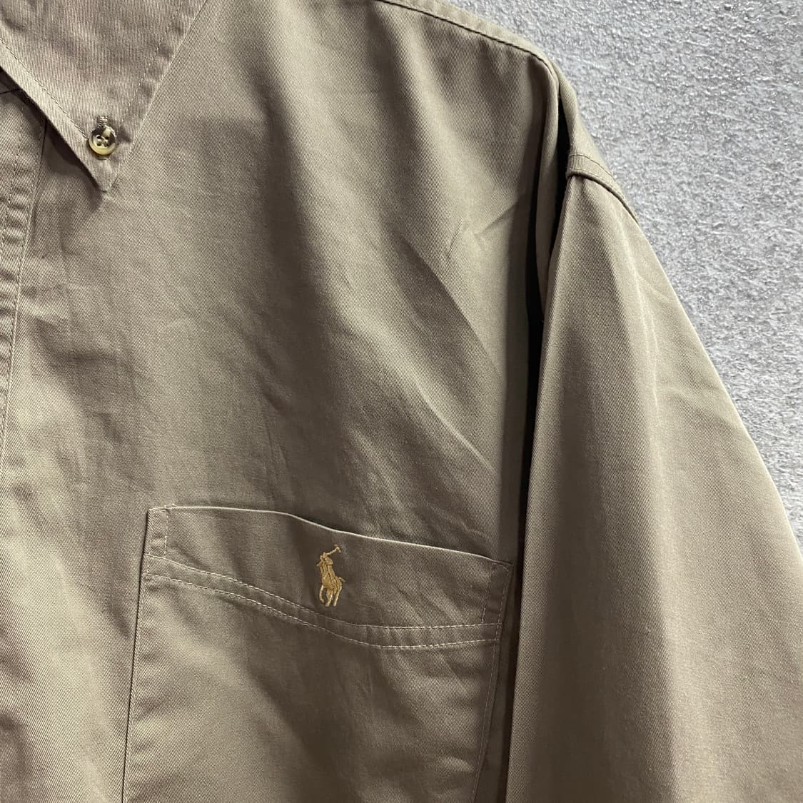 폴로 랄프로렌 자수 로고 베이지 솔리드 셔츠B3558 상품이미지3