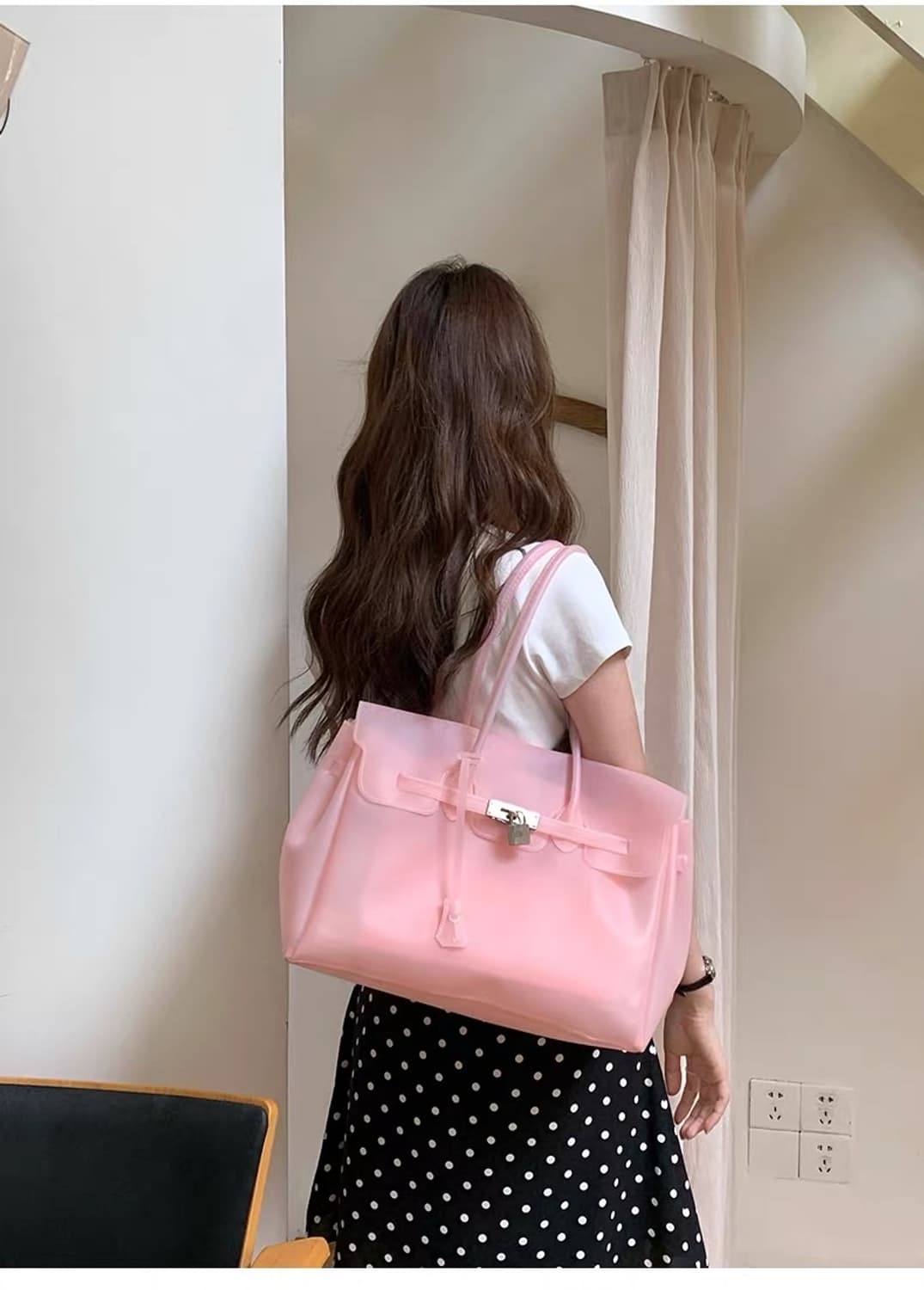 당일출고✨[고퀄리티,tpu소재💖]키키 젤리버킨백  젤리버킨 코랄핑크 상품이미지3