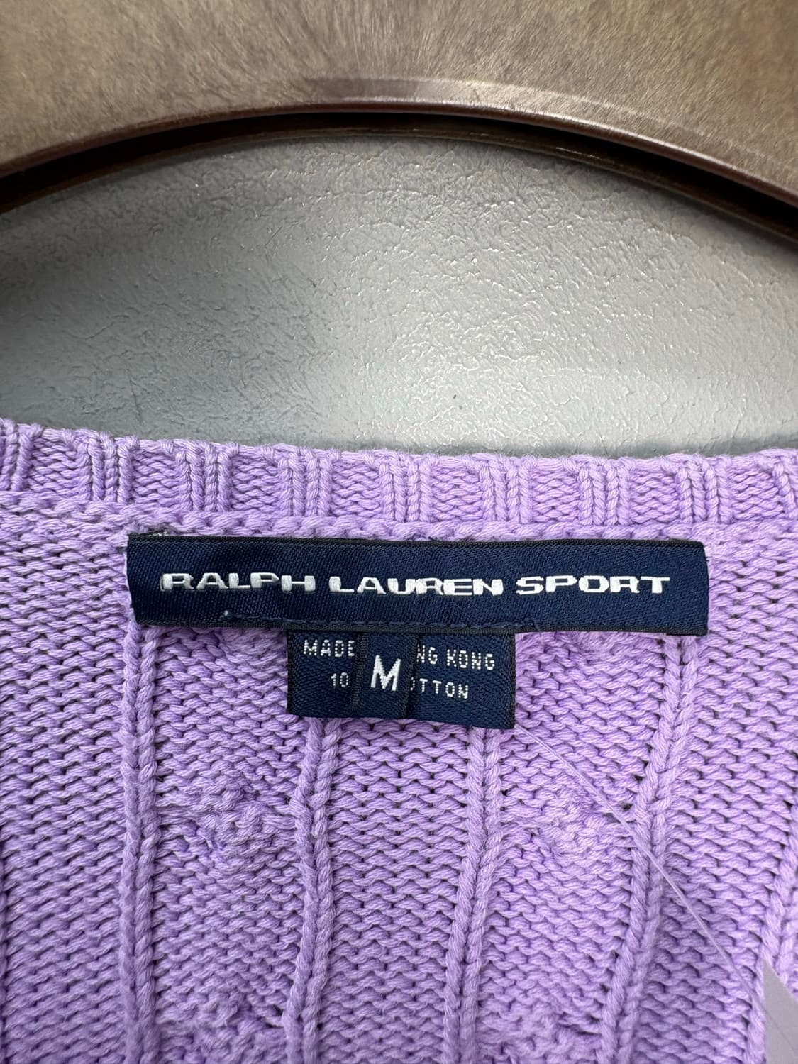 폴로랄프로렌 스포츠 포니로고 연보라 케이블 니트 브이넥 스웨터 A2451 상품이미지5