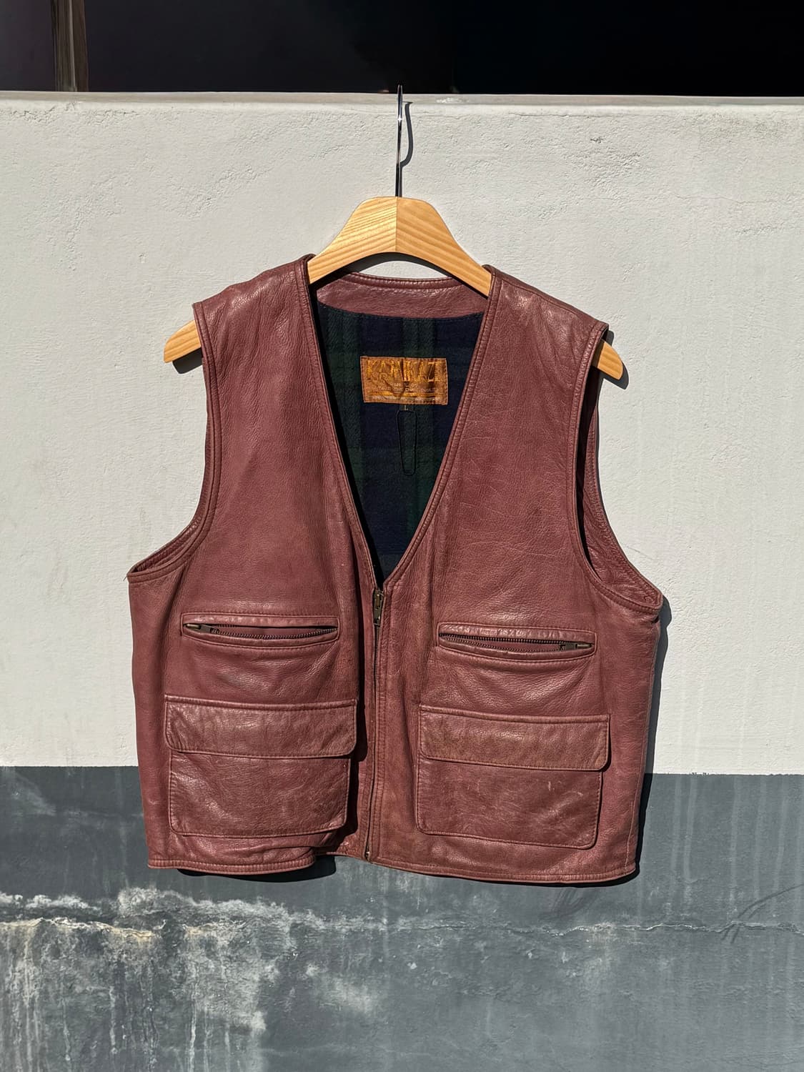 인디핑크 가죽 베스트 B139 상품이미지1