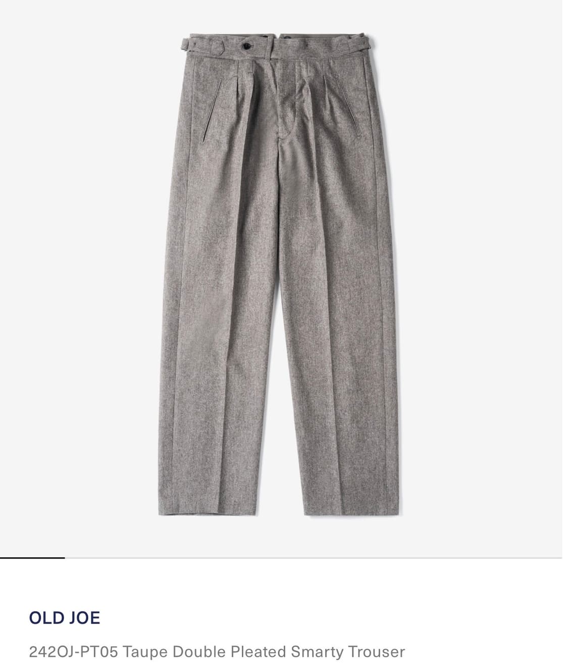 [Old Joe] 더블 플리츠 스마티 트라우저 타우페 34 상품이미지1