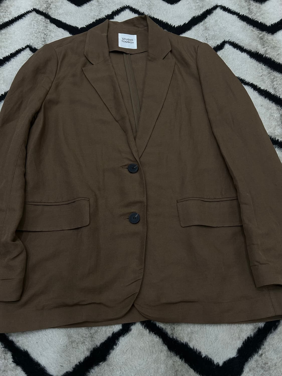 [55]스튜디오톰보이 린넨 블레이저/브라운 상품이미지1