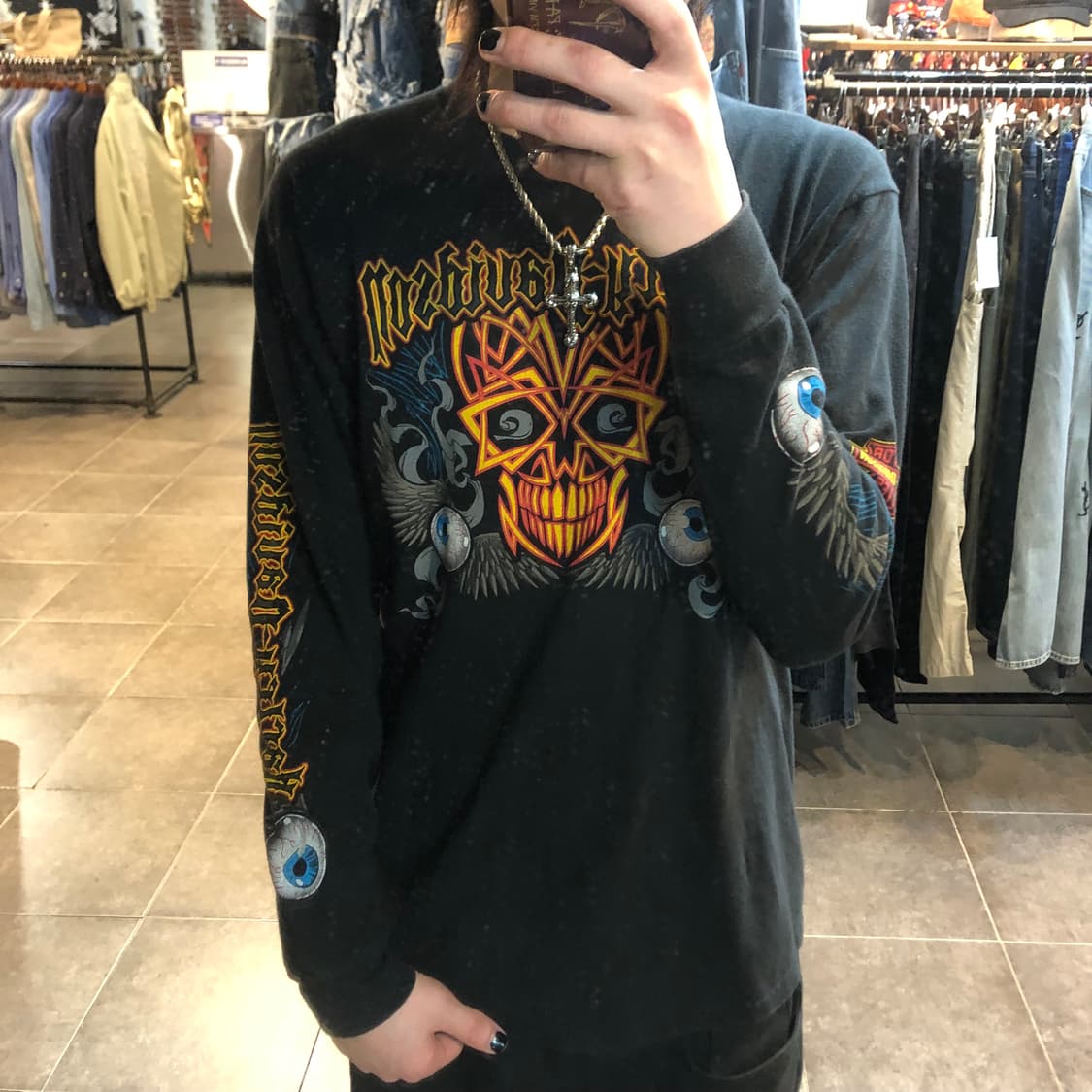 [NO.9] 할리데이비슨 칼라베라 해골 롱슬리브 상품이미지1