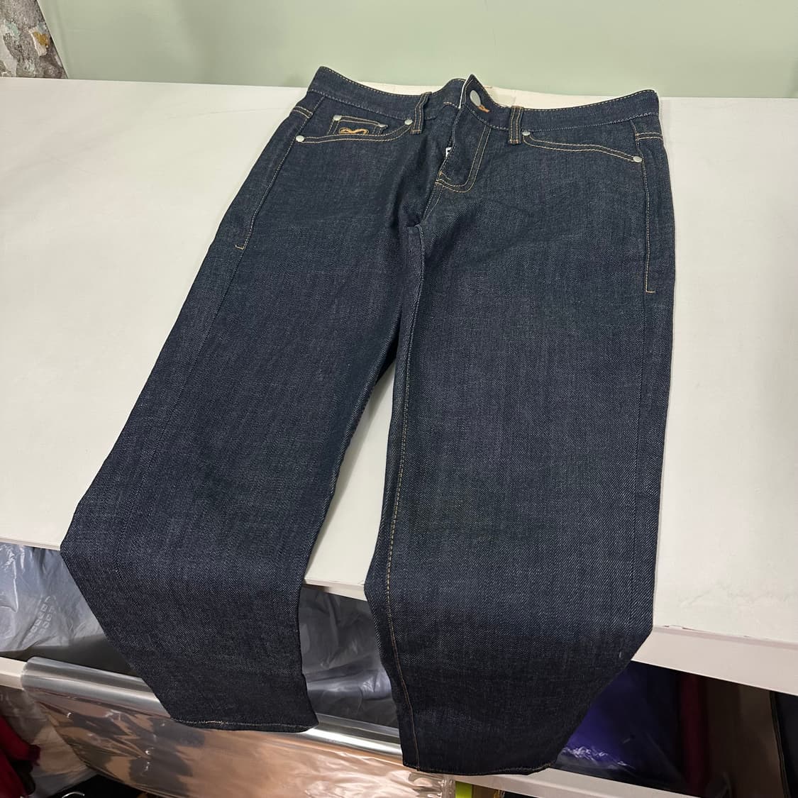 30 M 플랙진 슬림핏 코랄스티치 셀비지 커즈청바지 상품이미지3