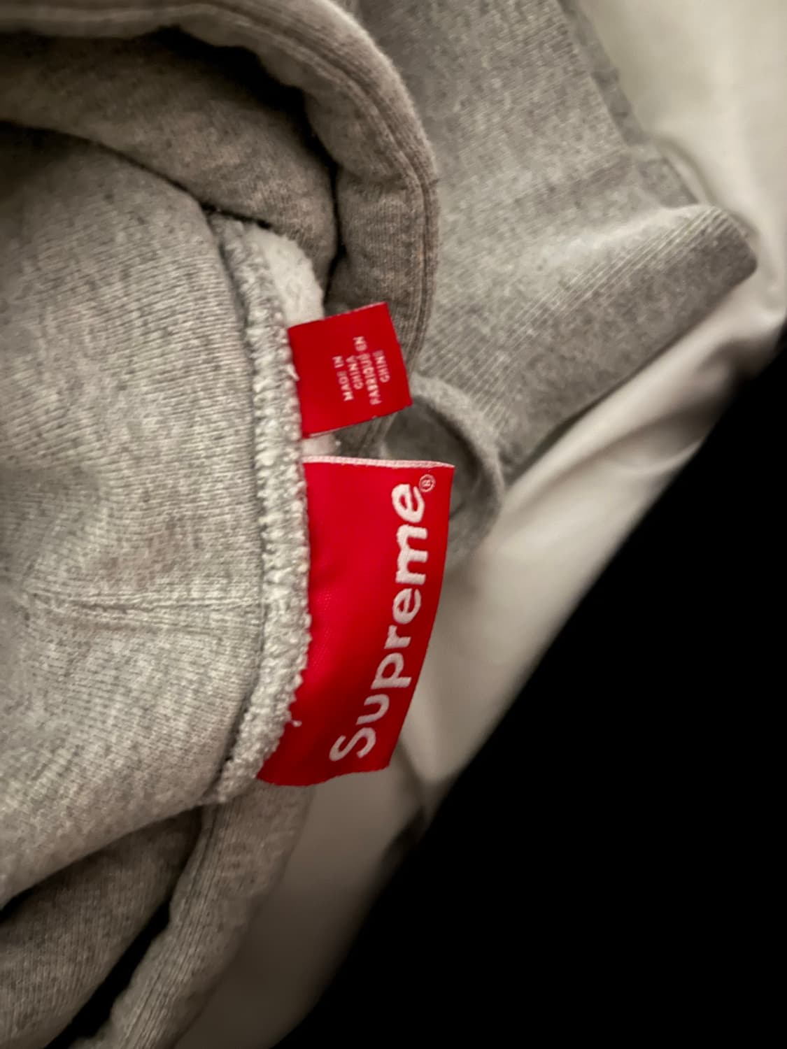 슈프림 컬리지에이트 패치워크 레더 후드 스웨트셔츠 헤더 그레이 -23fw 상품이미지2