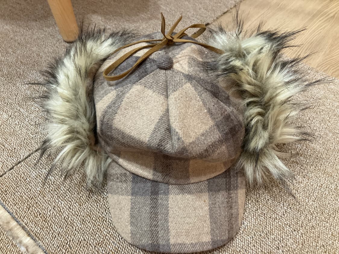  오픈와이와이 타탄 포우 퍼 이어플랩 캡 베이지  상품이미지6