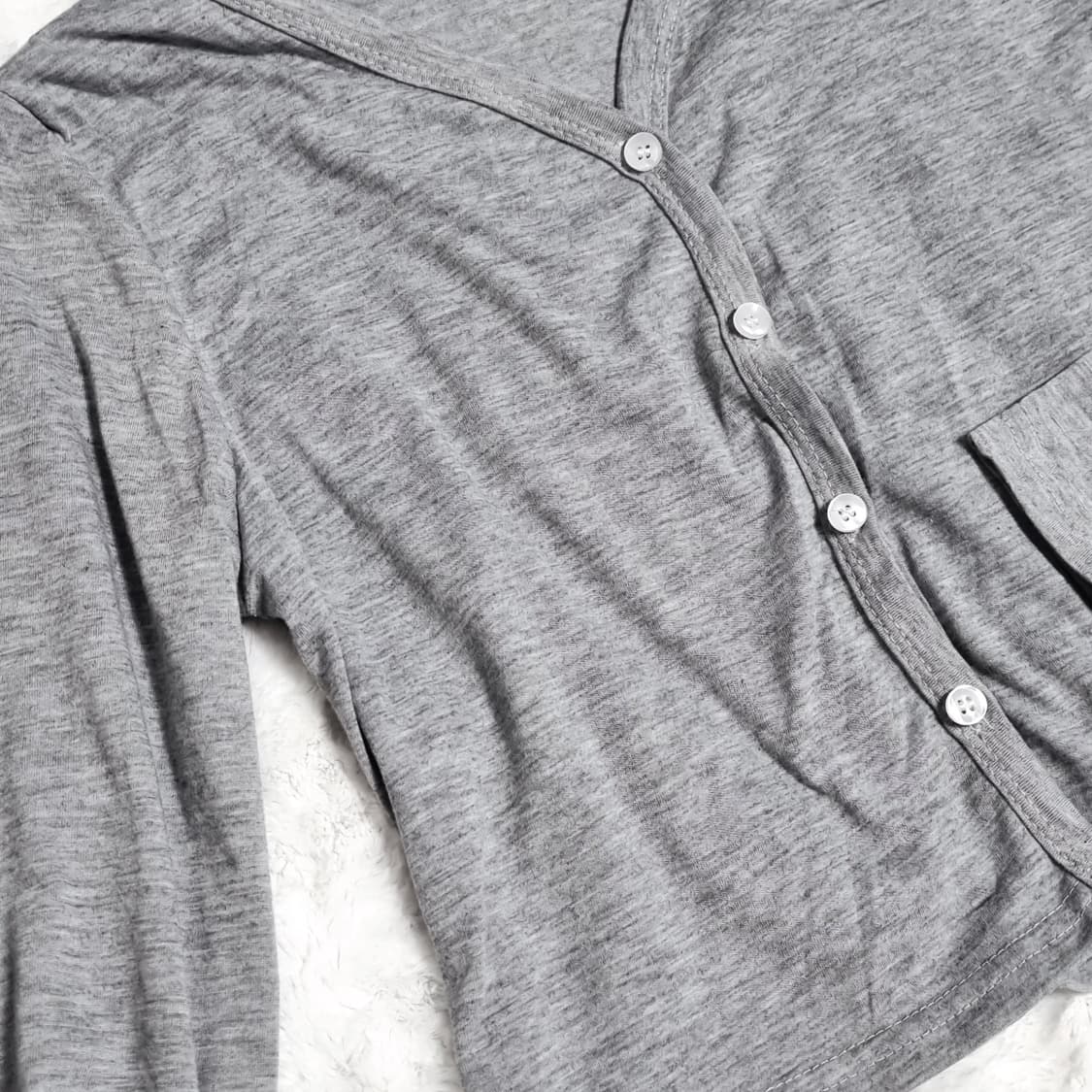 [새상품] 그레이 회색 크롭 가디건  상품이미지5