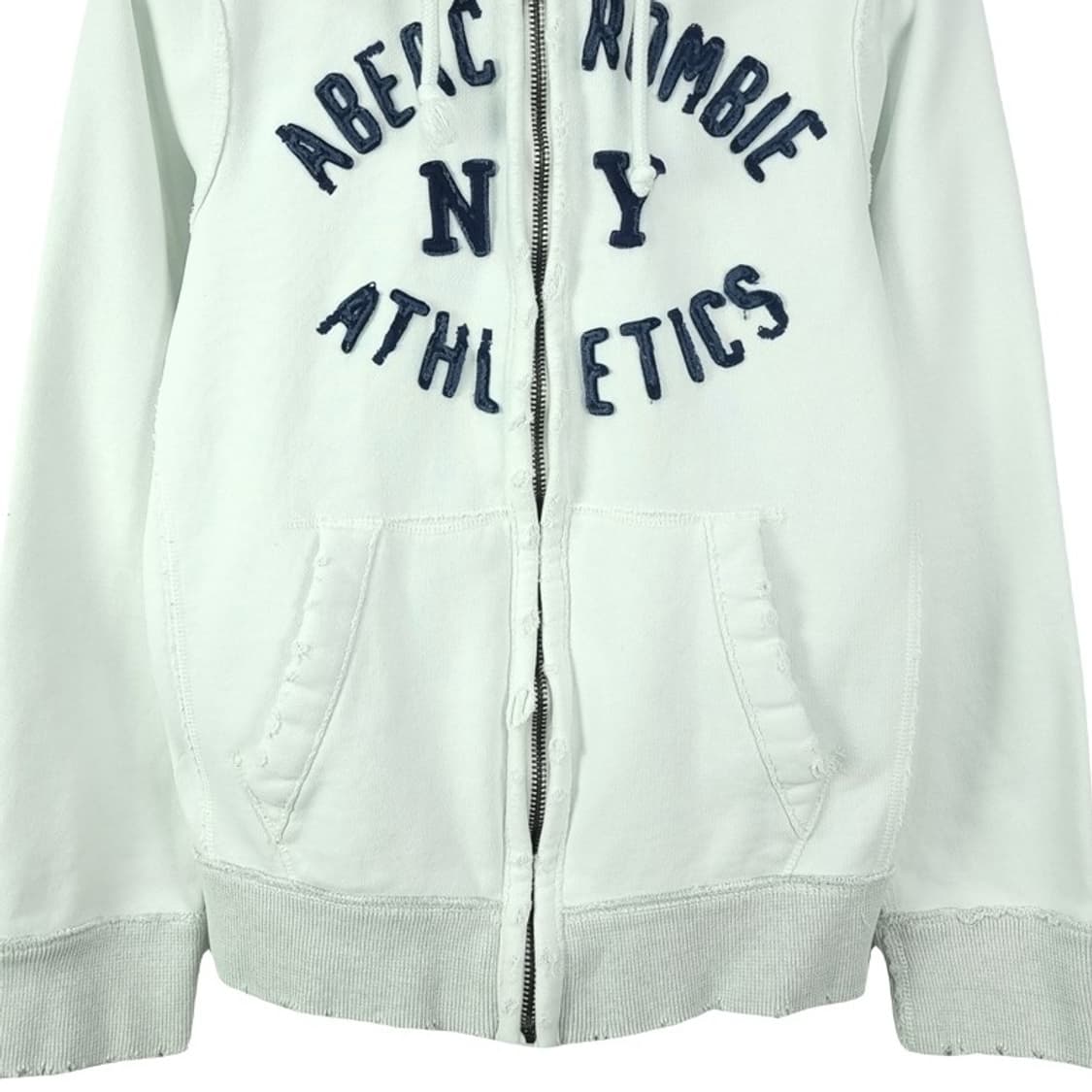 [아베크롬비] Y2K 빈티지 로고 패치 화이트 후드 집업 M18845 상품이미지5