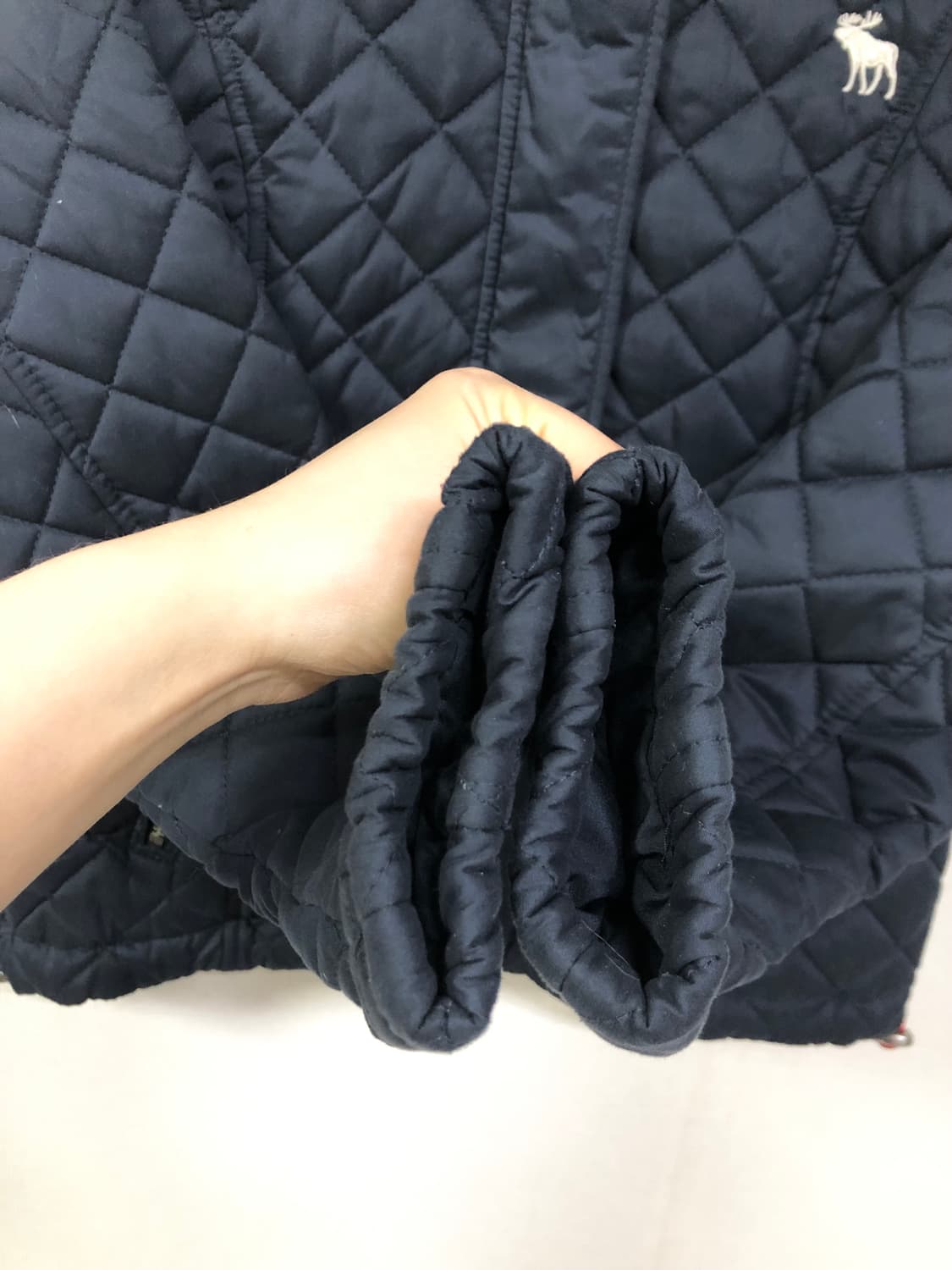 아베크롬비 여성 후드 퀼팅 누빔 자켓 _ 네이비 XS 상품이미지6