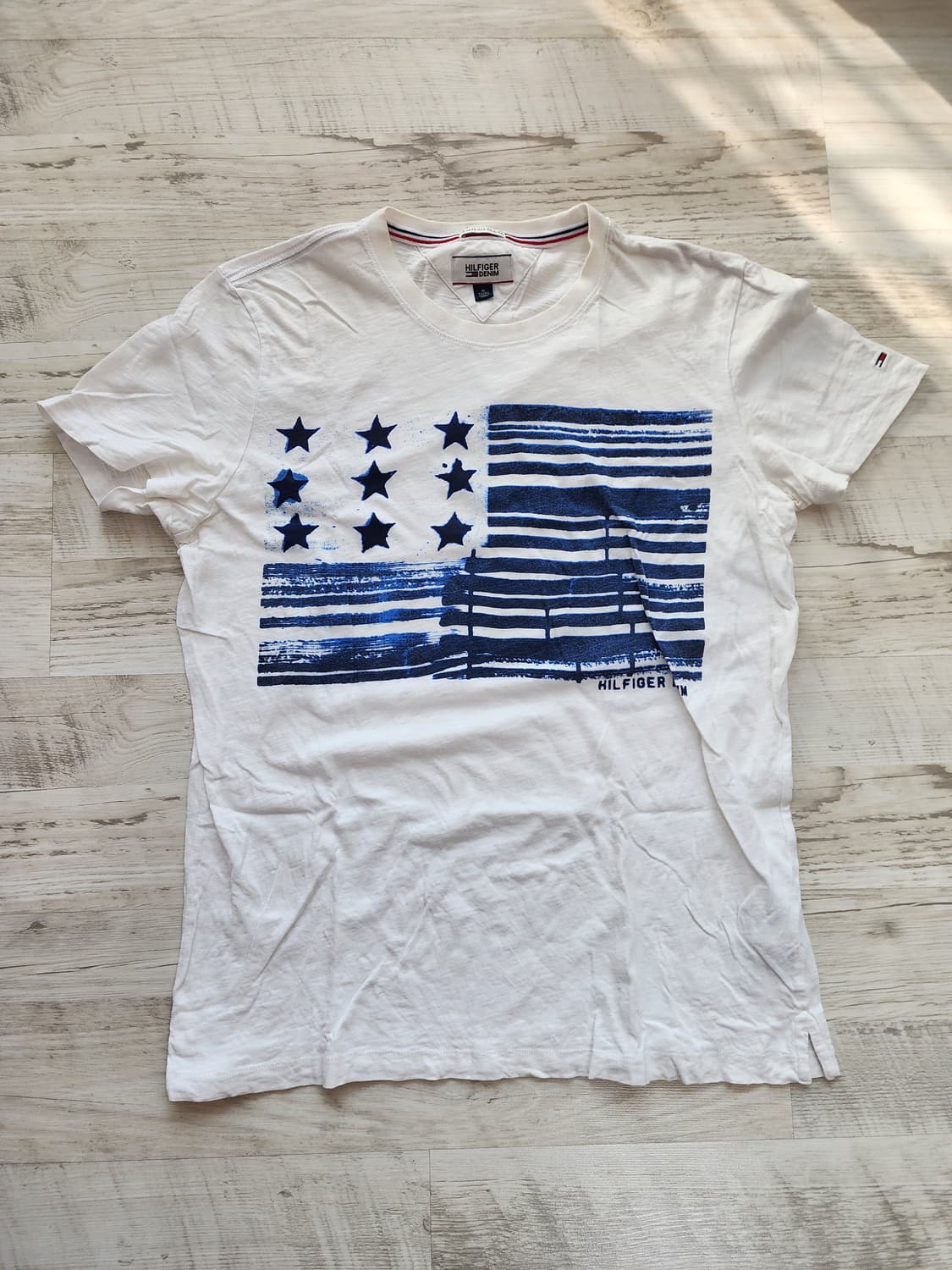 타미힐 피거 성조기 반팔 티셔츠 화이트 팜. XL(100~103)사이즈 상품이미지1