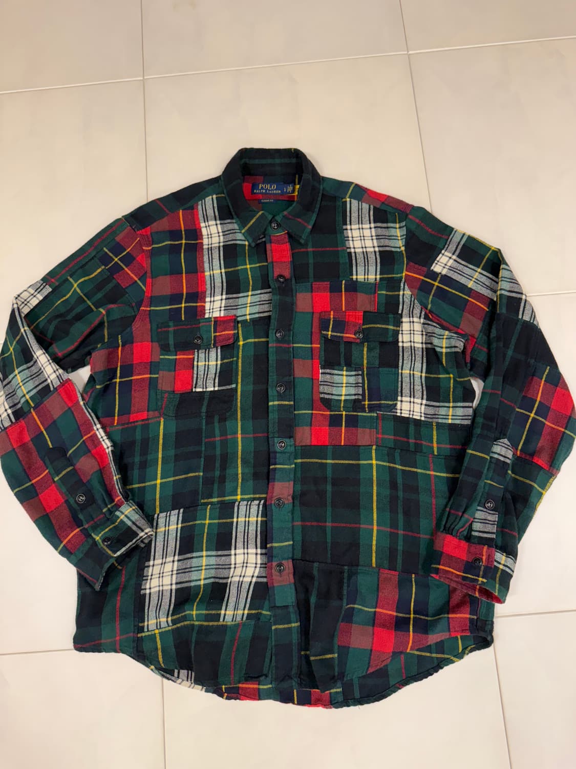 폴로랄프로렌 패치워크 체크 셔츠 L(105) 상품이미지1