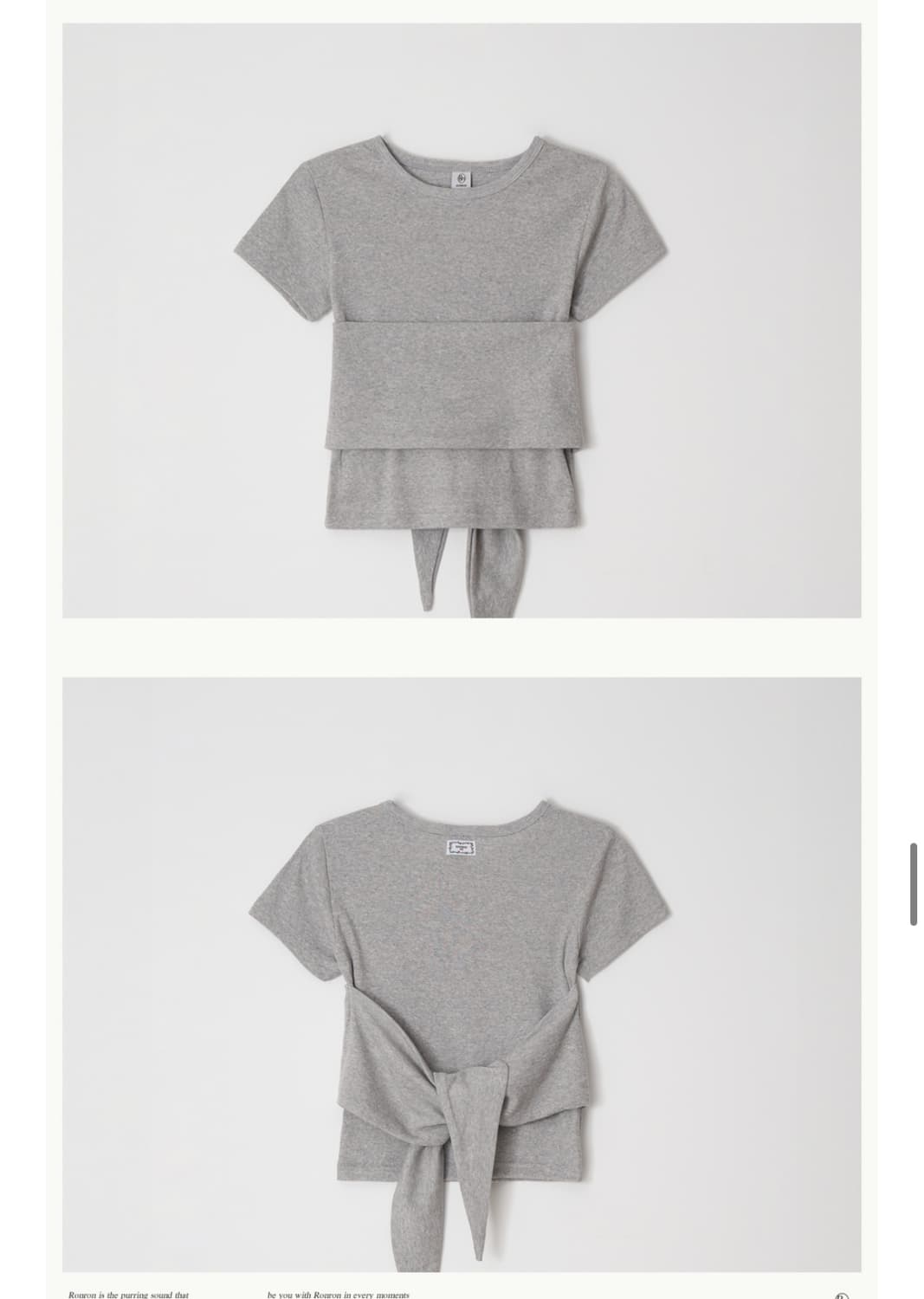 론론 short sleeve t shirt grey 상품이미지3
