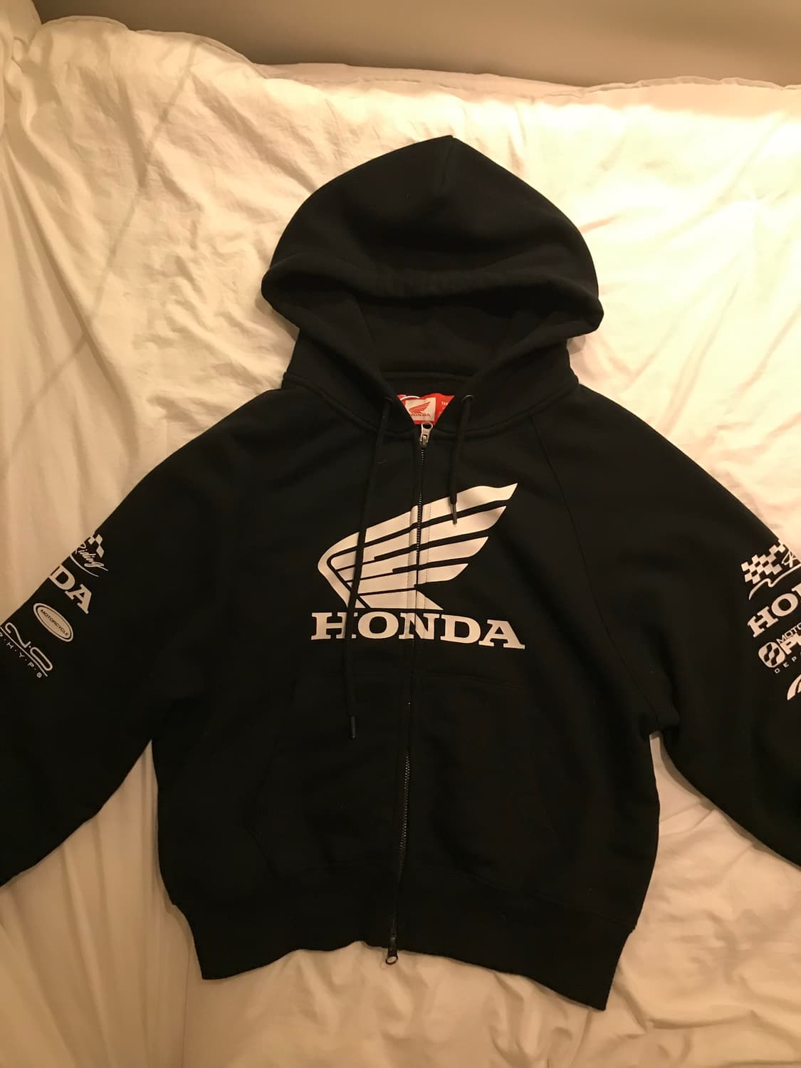 혼다 크롭 후드집업 블랙 검정 상품이미지1