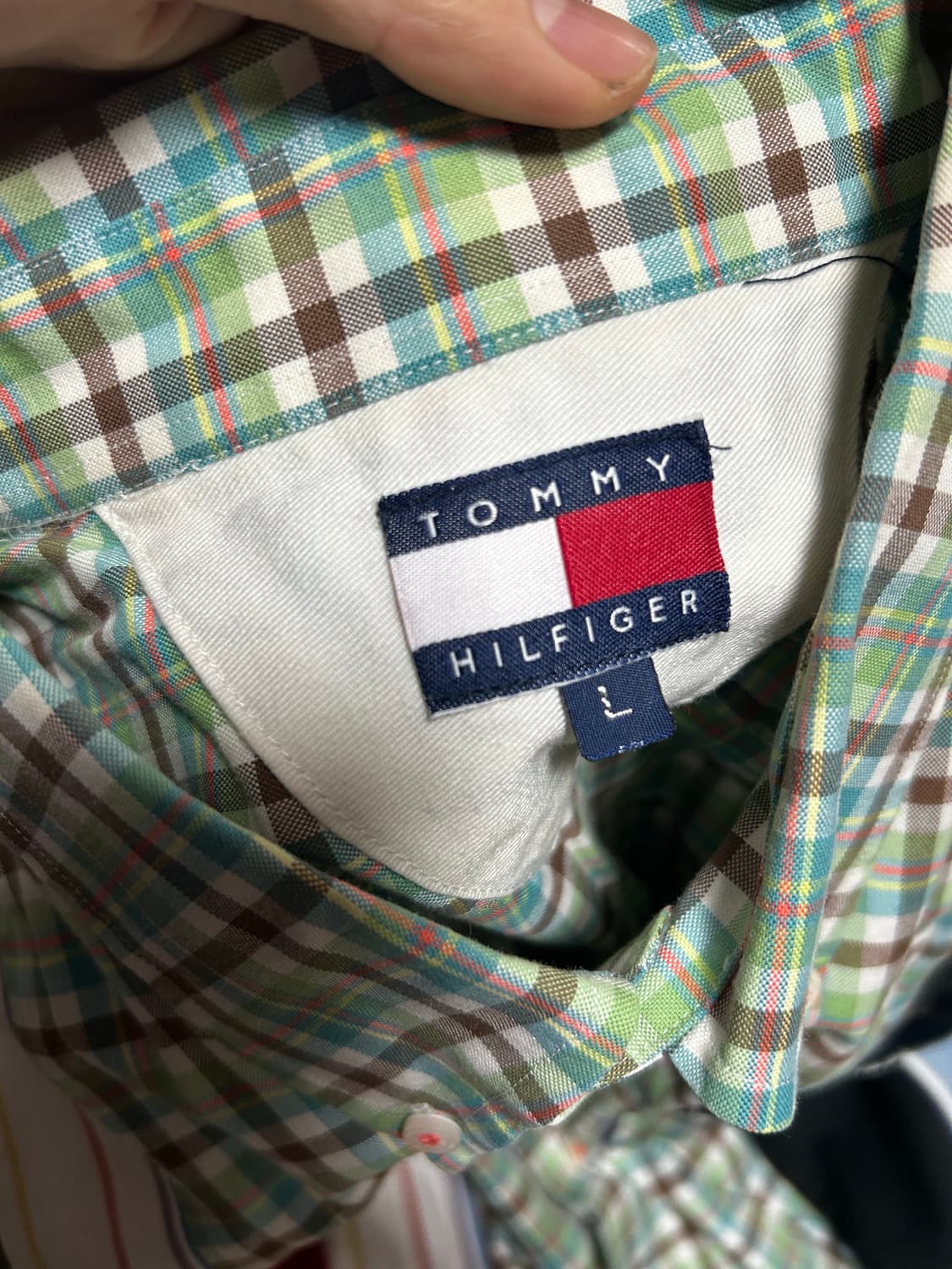 Tommy Hilfiger 패치워크 반팔 셔츠 (L) 상품이미지2