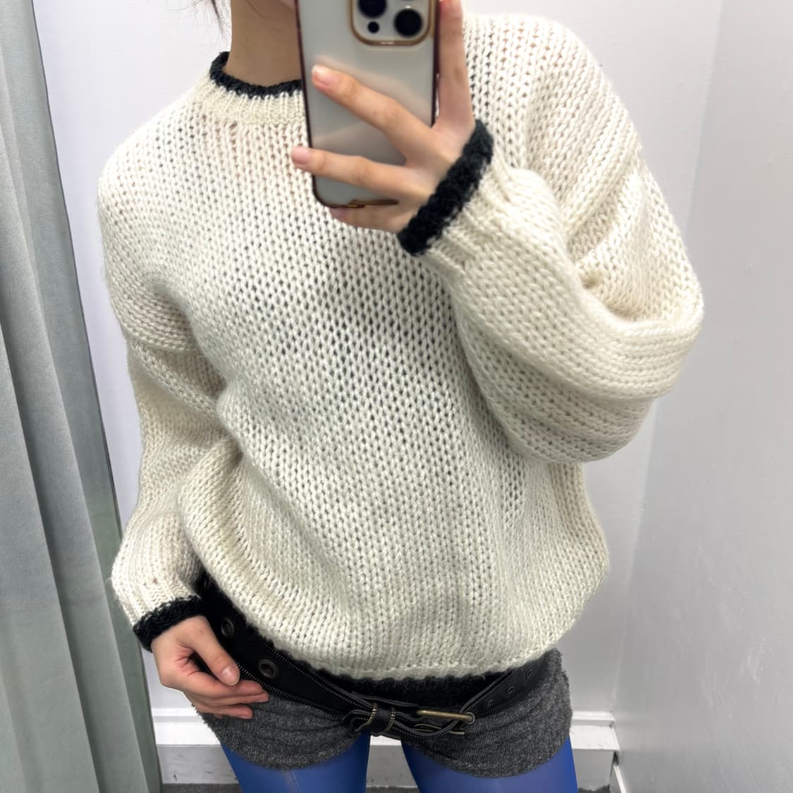 아이보리 아크릴 니트 상품이미지1