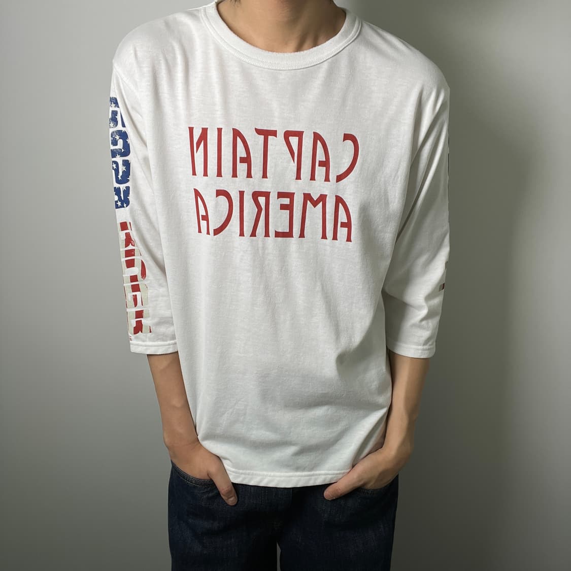 Schott 쇼트 화이트 7부 롱슬리브 M 상품이미지3