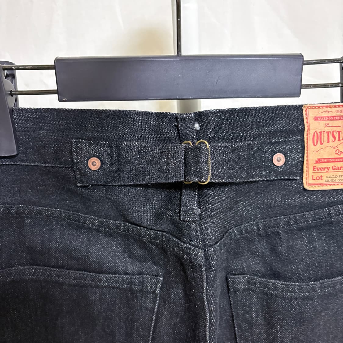 아웃스탠딩 30s 신치백 셀비지 와이드 데님팬츠 / 블랙, S(30) 상품이미지7
