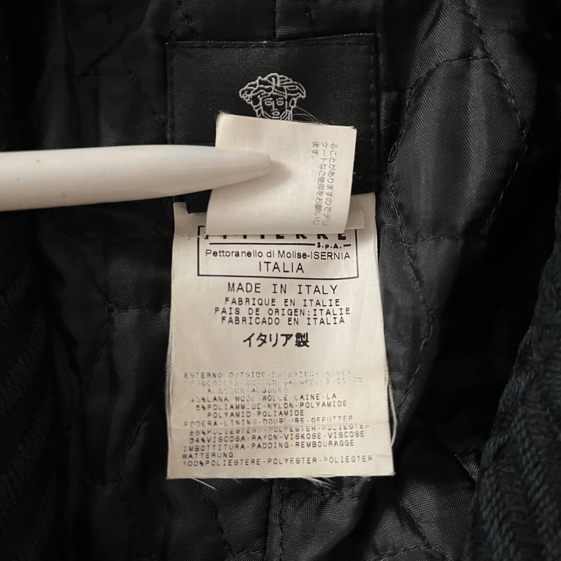 베르사체 진스 꾸뛰르 울 헤링본 롱 코트 상품이미지8