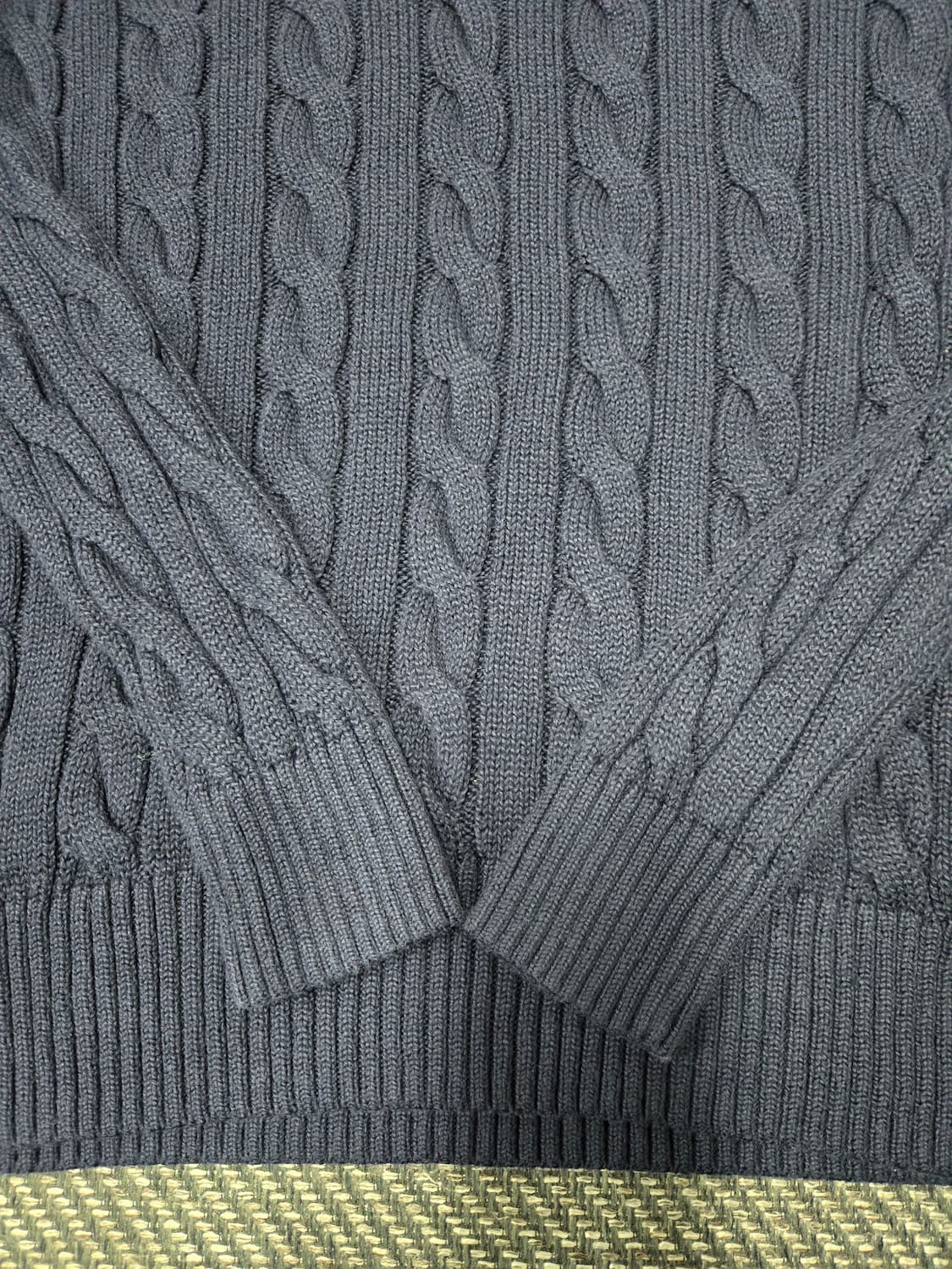 폴로 랄프로렌  케이블 니트 코튼 스웨터 네이비 상품이미지4